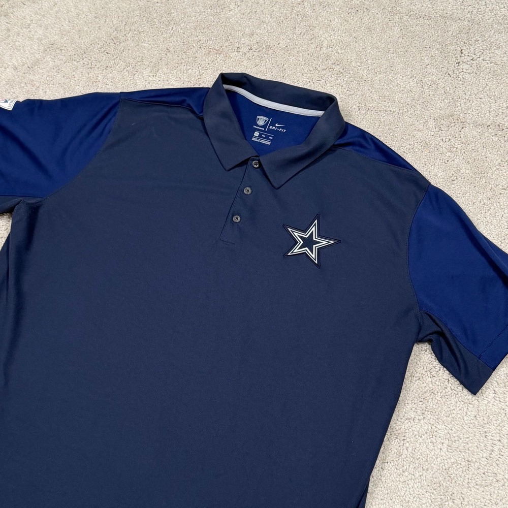 Nike Dallas Cowboys NFL Training Dri-FIT Polo Shirt Navy Blue Mens 2XL